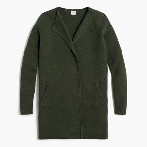 J. Crew Collarless Coatigan - Forest Green